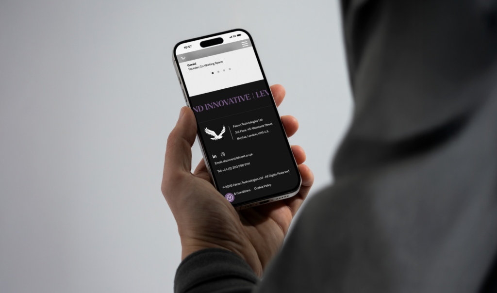 Falcon IT website design mockup by Revo