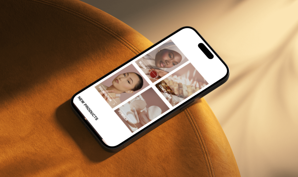 HNB Cosmetics website design mockup by Revo