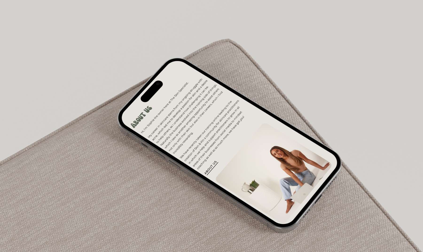 The Skin Specialist website design mockup by Revo