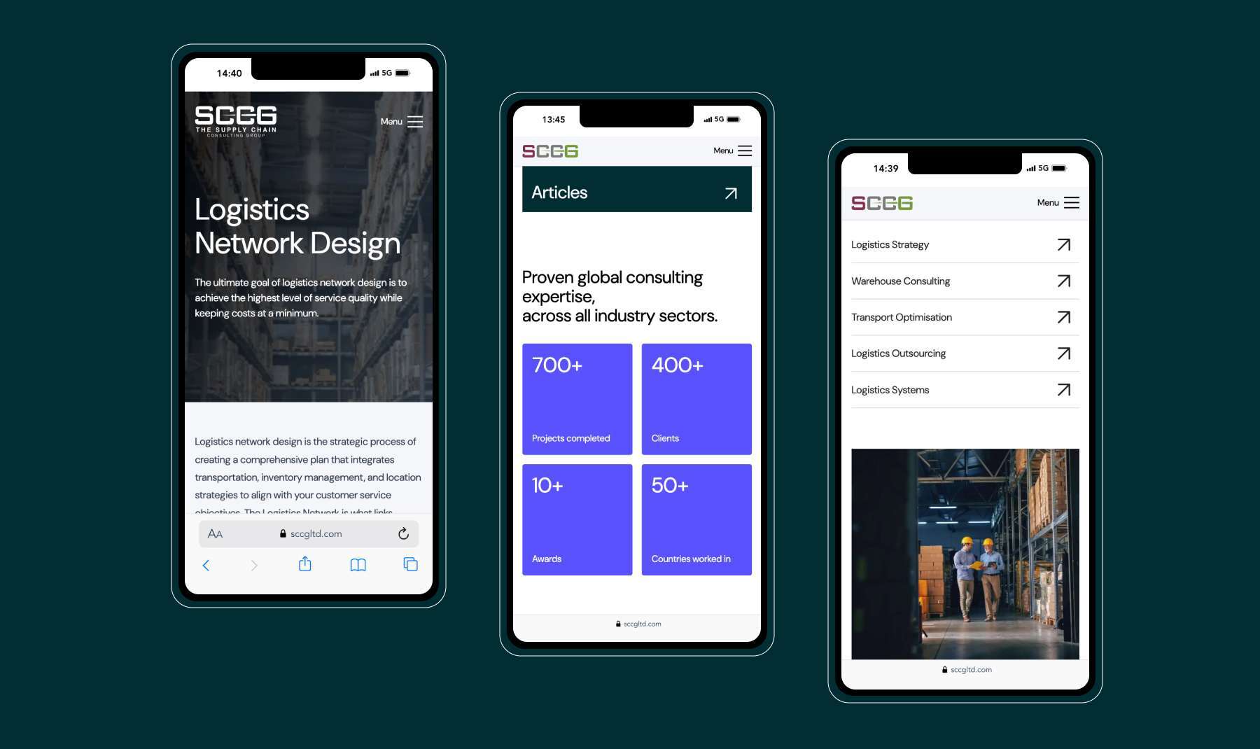 SCCG mobile website mockup by Revo