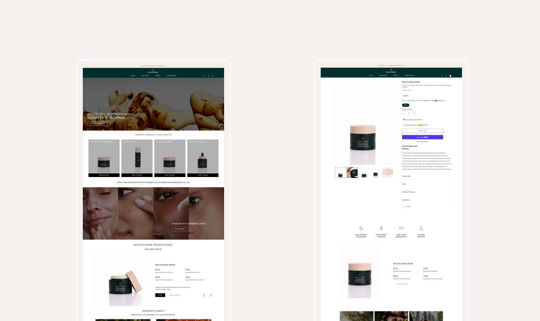Salvaterra Beauty website design mockup by Revo