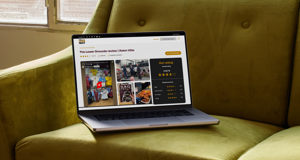 The Padded Seat website shown on a laptop by Revo