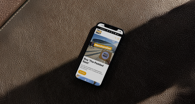 The Padded Seat mobile website mockup by Revo